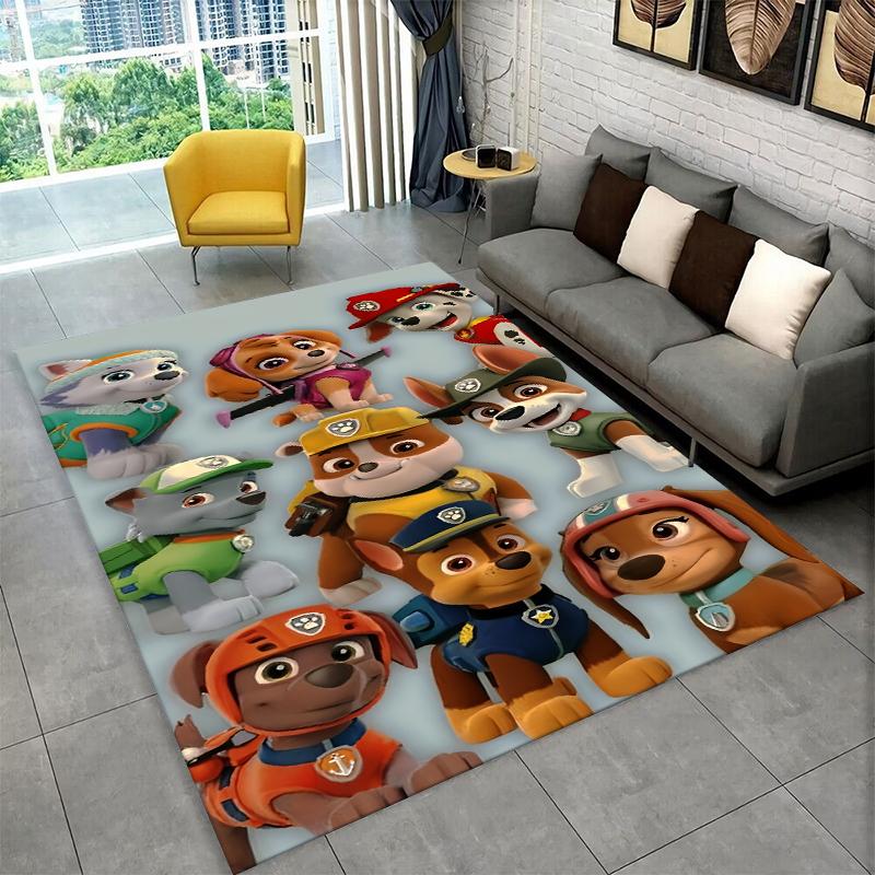 Cartoon P-Patrol Cute Dog Carpet Rug for Playroom Bedroom Living Room Sofa Home Decor,kid Game Area Rug Non-slip Floor Mat