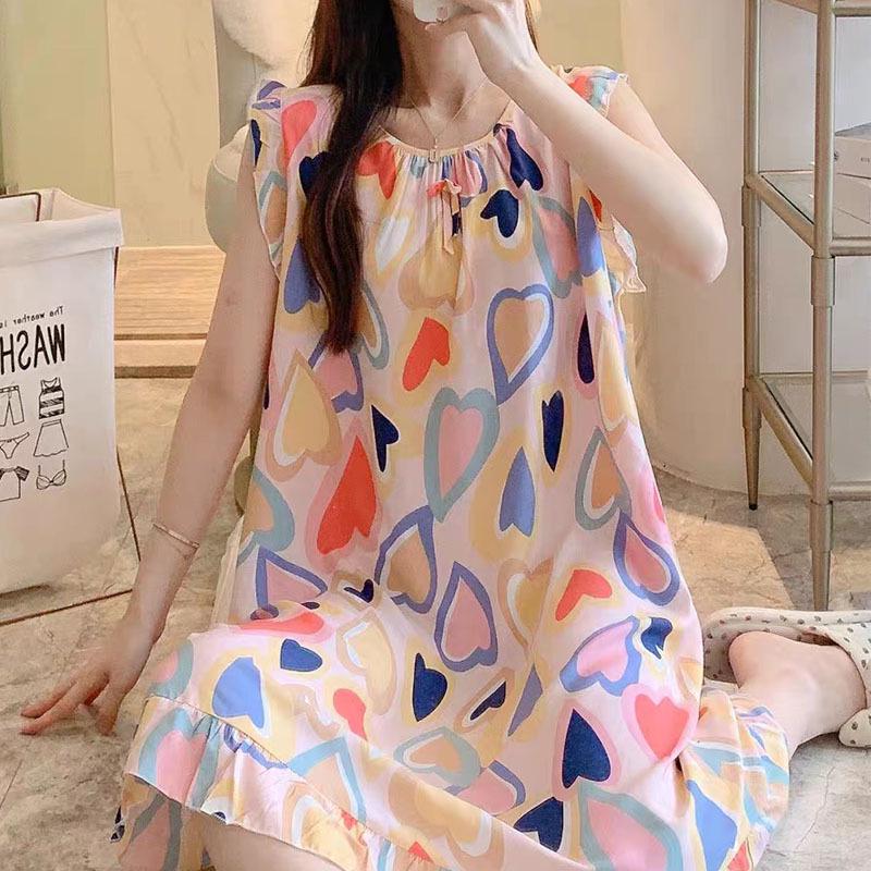 Women's Cotton Silk Camisole Pajama Dress - Summer, Loose Fit, Cute Japanese Style, Sexy and Thin, Perfect for Students