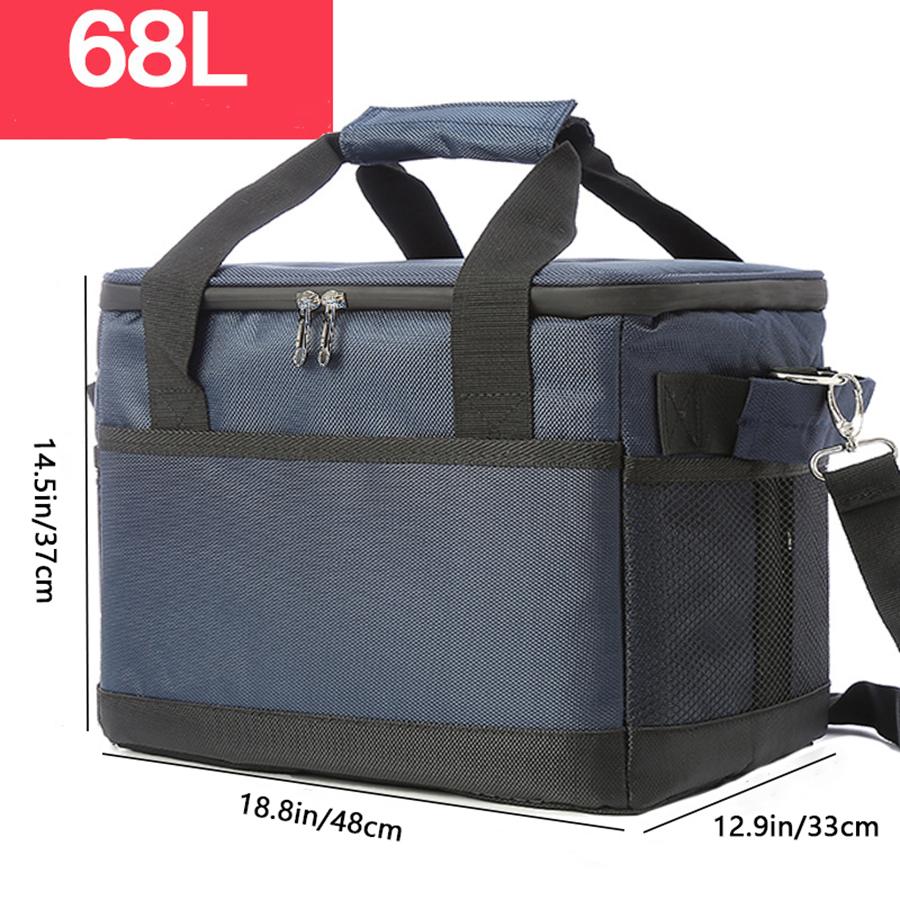 Outdoor Camping Picnic Aluminum Foil Insulated Box Handheld Cooler Fresh Box Crossbody Bento Lunch Bag Home Large Capacity