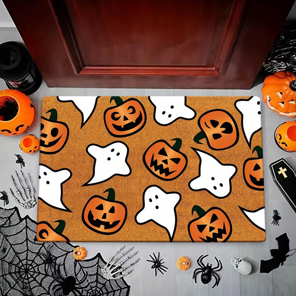 Creative Pumpkin Quirky Floor Mat Family Holiday Atmosphere Dirt-resistant Doormat Cute Floor Mat