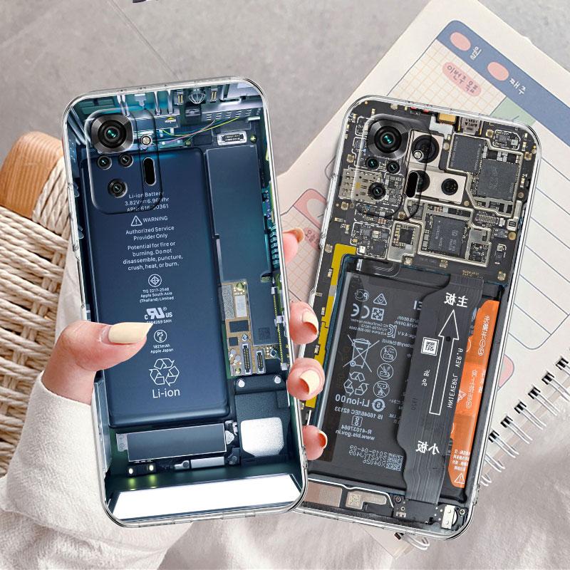 Průhledné pouzdro na základní desku pro Xiaomi Redmi Note 11 Pro 10 9 9S 8 8T 7 9A 9C 9T 10 10C K40 Transparentní kryt telefonu