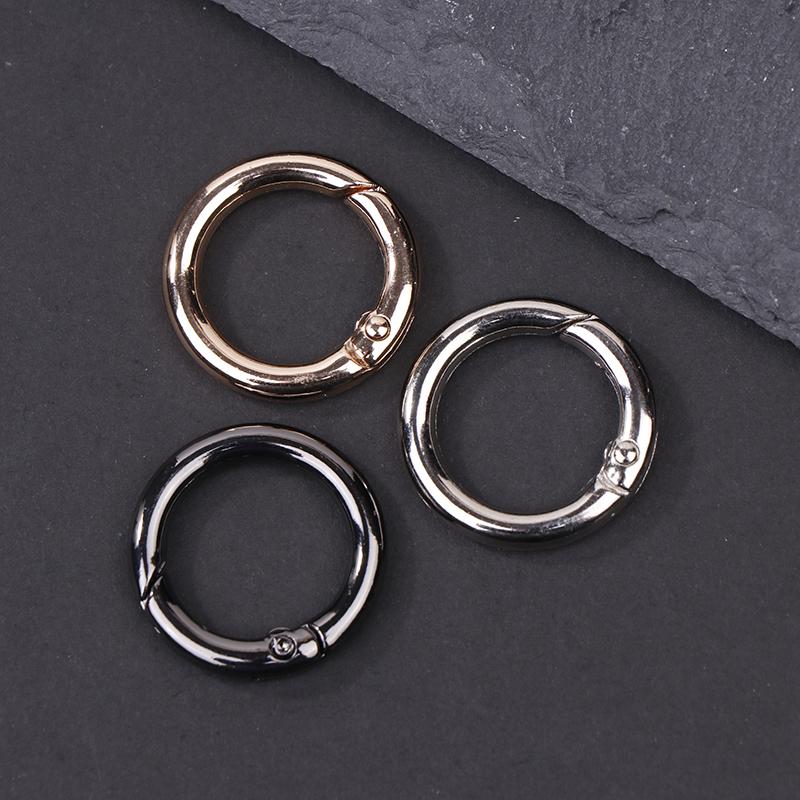 1PC Adjustable Key Rings for Bag Jewelry Finings 25MM Open Spring Ring Buckle Keychain Round Carabiner