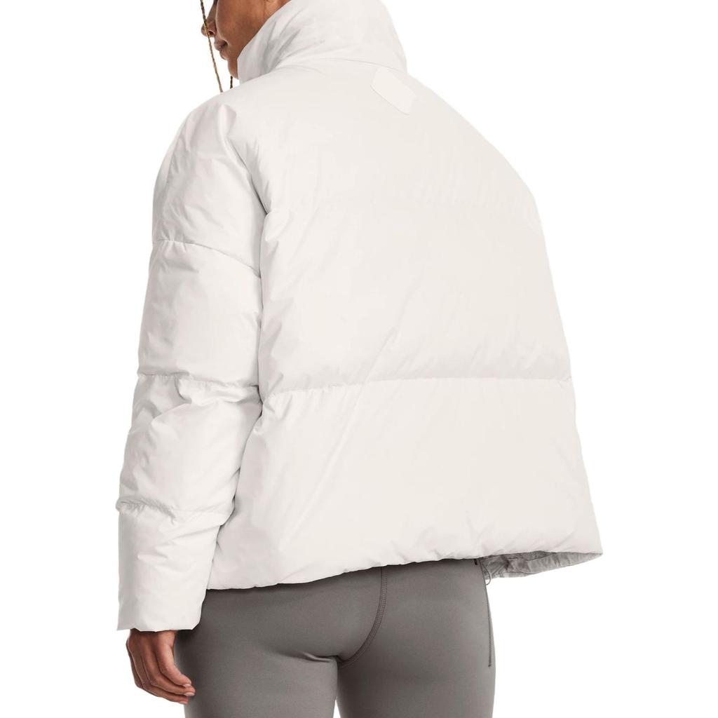 Under Armour ColdGear Infrared Down Puffer Jacket With Stand Collar And Zipper Women Jacket White 1378858-112