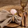 1Pcs Elegant Pink Peony Napkin Rings | Handmade With Burlap And Twine, Ideal For Weddings, Lunches, Picnics,Banquets, Birthdays