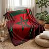 Morocco Football Printed Flannel Blanket Skin Friendly Warm Decorative Throw for Indoor Couch Bed Daily Use