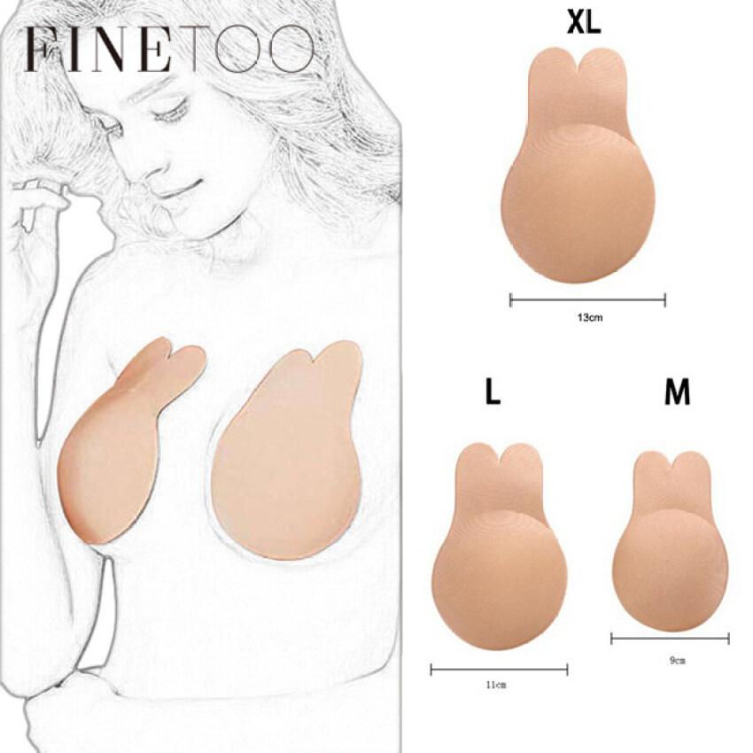 FINETOO Sutiã push up autoadesivo com orelha de coelho, feminino, pegajoso, invisível, silicone, sem alças, costas nuas