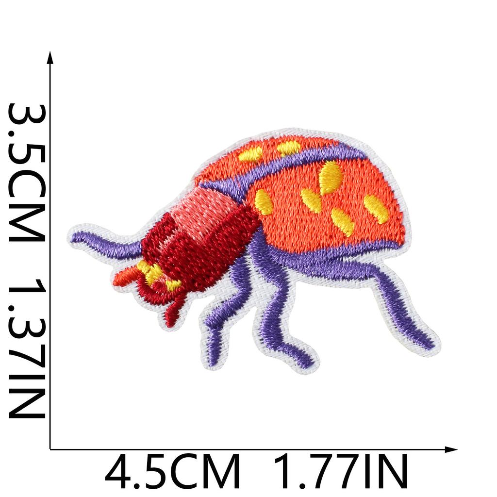 Insect Embroidery Cloth Sticker Ironing Beetle Cartoon Embroidery Chapter Beetle Patch Sticker Embroidery Label Clothing Schoolbag Decoration