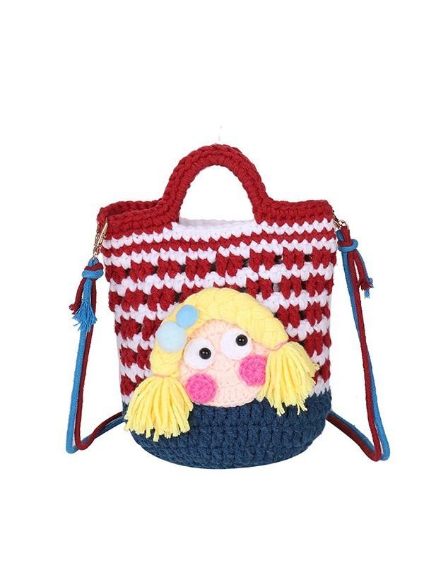 Cute Girl Handwoven Mini Shoulder Bag With Soft Yarn Material For Daily Use