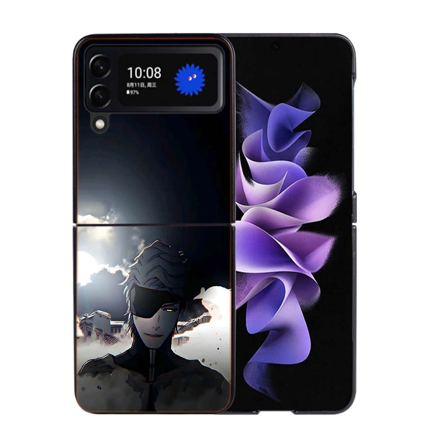 Bleach Aizen Sousuke Phone Case For Samsung Z Flip 7 6 5G Galaxy Z Flip4 Z Flip5 Z Flip3 Coque Black Hard PC Shell Protective Co