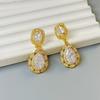 Temperament Light Luxury Design Water Drop Shaped Earrings High Sense Zircon Personalized Stud Earrings