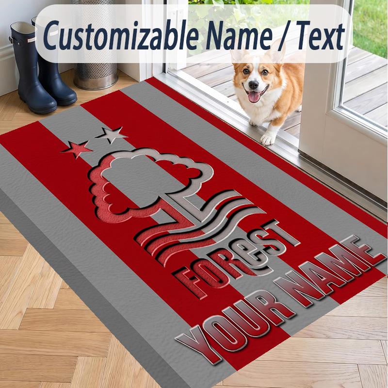 Custom Text Printed Rug Nottingham Forest FC Non Slip Floor Carpet For Home Room Decor