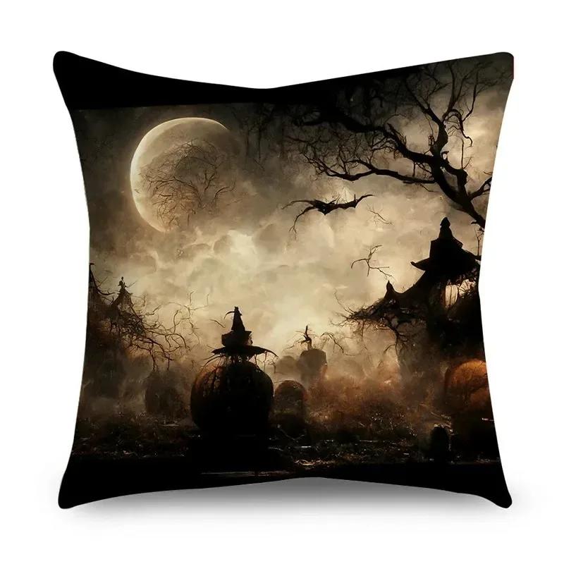 Halloween Pillow Case Halloween Pumpkin Bat Pattern Kaodiantao Is Suitable for Family Living Room Sofa Bedroom Room Decoration