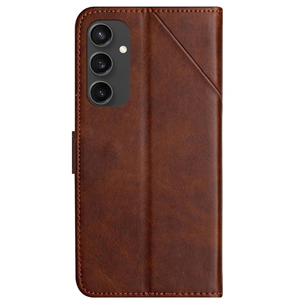 Kožené pouzdro pro Samsung Galaxy S24 FE s lineárním vzorem, peněženkové pouzdro na telefon