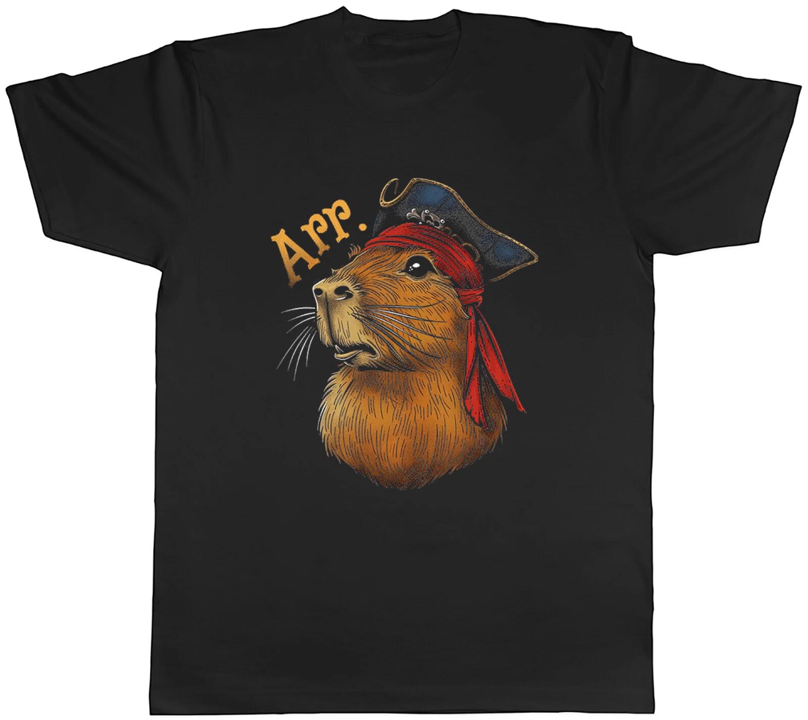 Pirate Capybara Mens T-Shirt Arr Funny Pet Animal Tee Gift XXXL