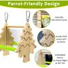 Bird Mirror Toy Perch, 2-Sided Hd Parakeet Mirrors & 2 Cotton-Wrapped Perches for Multiple Birds, Wooden Frame Hanging Parrot Swing for Cage, Safe No