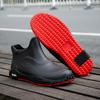 Men’s Waterproof Non-Slip Short Rain Boots - Thick Sole Wear-Resistant Rubber for Outdoor and Kitchen Use