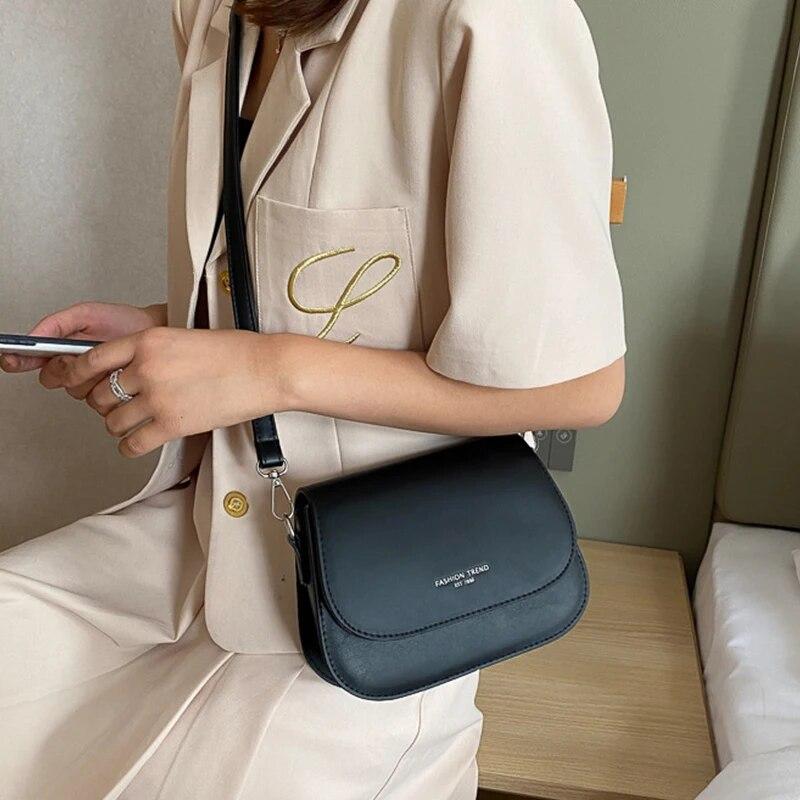 Women'S Crossbody Bag New Solid Color Fashionable Flipped Bag Retro Casual Simple Crossbody Bag Premium Durable
