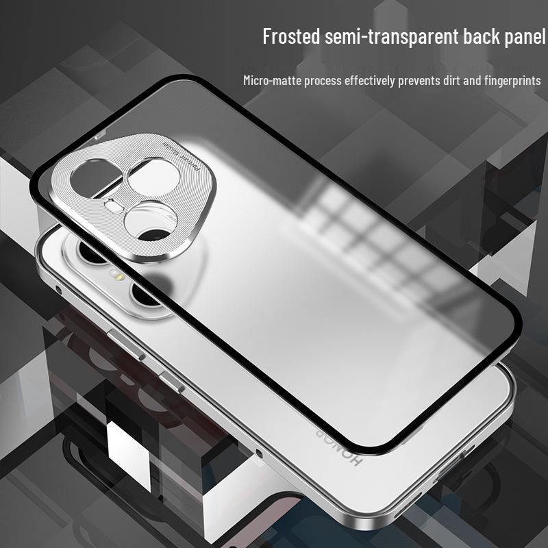 Honor 400/400pro Snap-Button Metal Frame Phone Case with Frosted Back