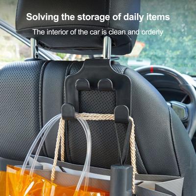2Pcs Car Seat Headrest Hook Phone Holder Heavy Duty Multifunctional Auto Seatback Mount Organizer Hanger Car Interior Accessories