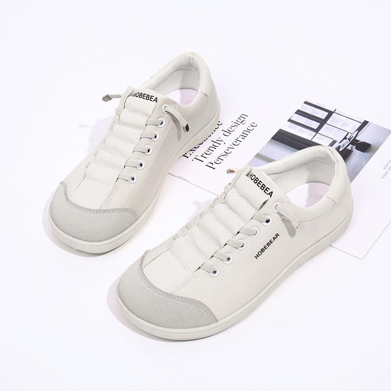 Popular foreign trade large size breathable one-pedal canvas wide last couple cloth shoes little white shoes wide head barefoot shoes women