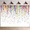2D Bright Rainbow Confetti and Streamers Photography Background