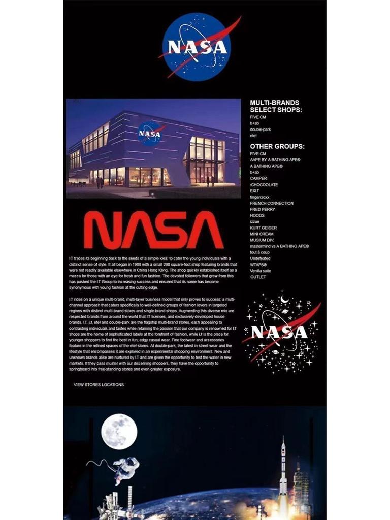 NASA x Doraemon Kinder-Baumwoll-T-Shirt mit Rundhalsausschnitt und Stickerei, Kurzarm