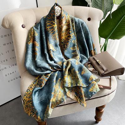 Spring Scarf Women'S Luxury Design Polyester Material Smooth Scarf Soft Shawl Beach