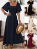 Bohemian Square Neck Ruffle Sleeve Dress for Spring and Summer Concerts and Vacations