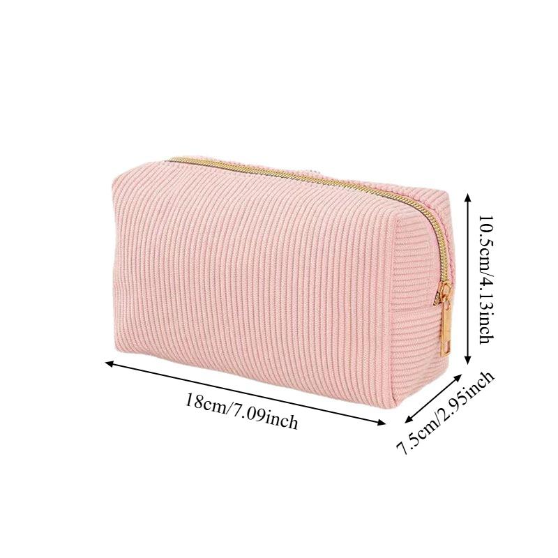 Niedliche Cord Kosmetiktasche für Mädchen Geräumige Make-up-Tasche Strapazierfähiger Schreibwaren-Organizer Federmäppchen Schul- Bürobedarf