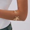 2025 Trendy Starfish Open Cuff Bangles Adjustable Armband Silver Gold Color Punk Flower Conch Geometric Upper Arm Bracelet for Women Beach Jewelry