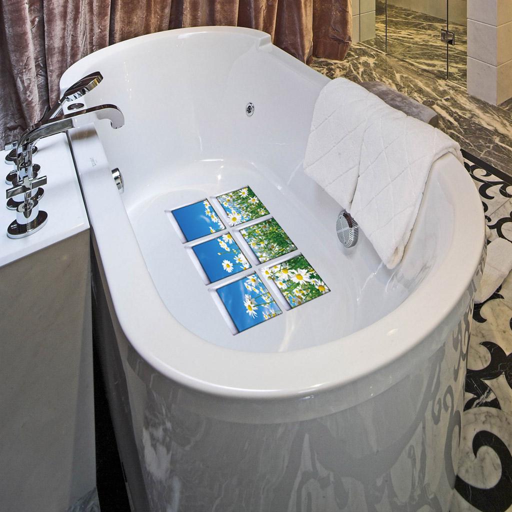 3D Effect  Waterproof Bathtub Stickers shower bathtub decals Appliques preventing slipping for home hotel bathroom use