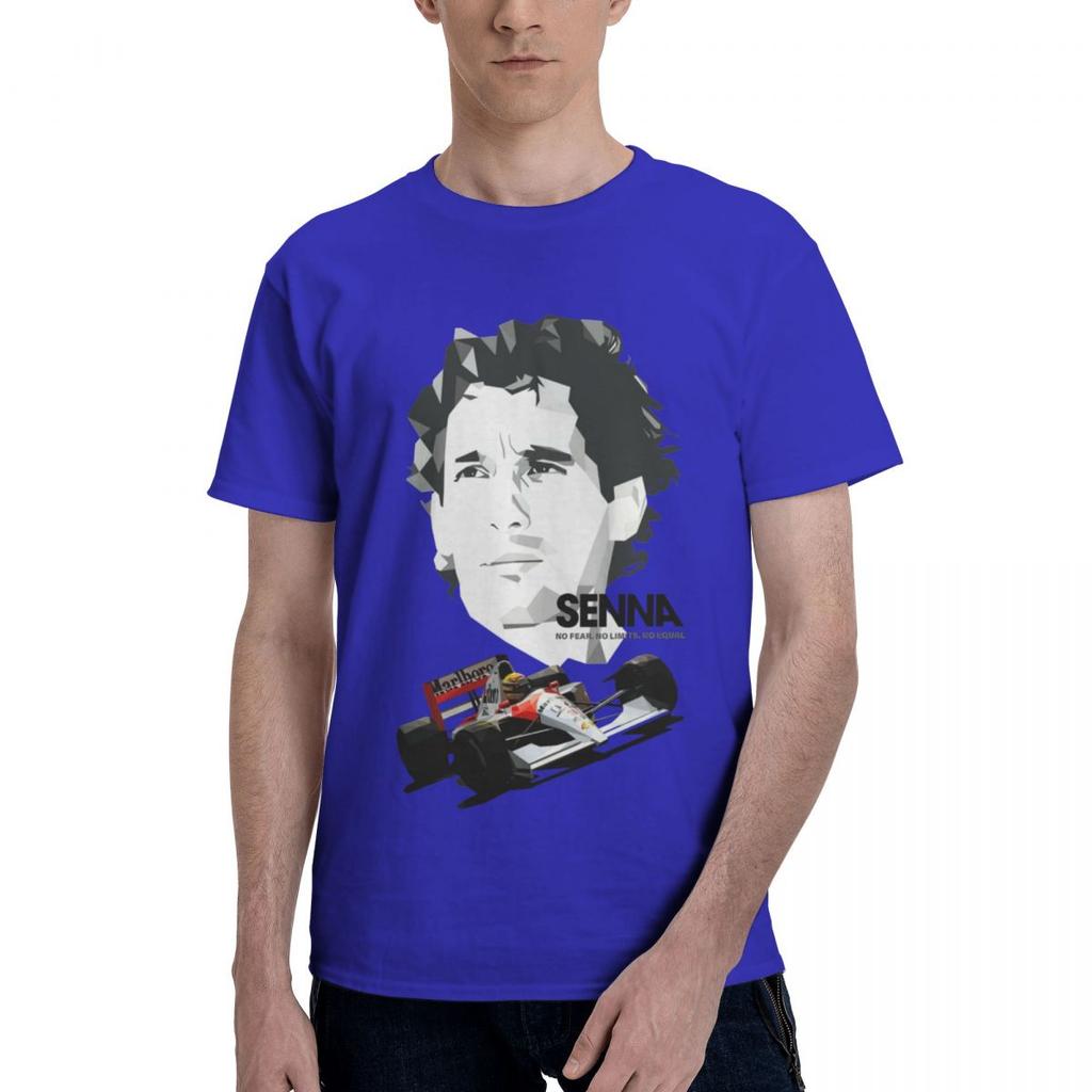 Men T Shirt Ayrton Senna Legend Cotton Y2K Graphic Customized Unisex Clothes T Shirts
