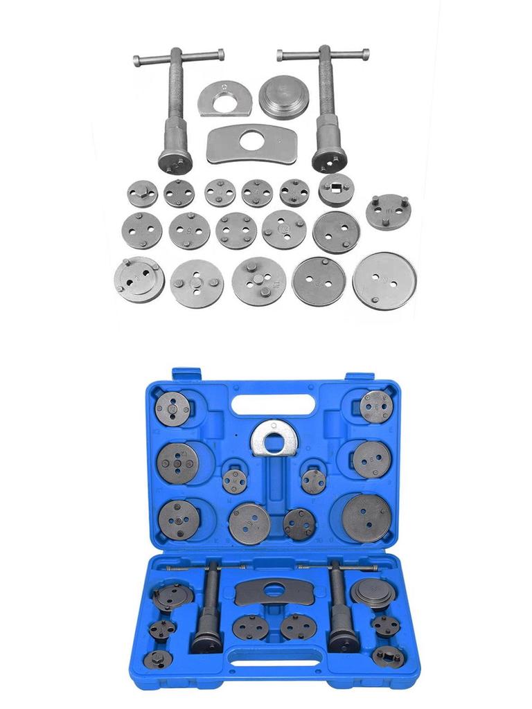 22-Piece Brake Caliper Piston Retraction and Pad Replacement Tool Set