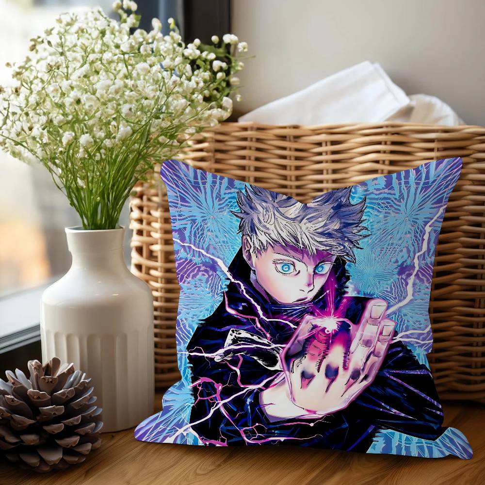 Anime S-Satoru G-Gojo Cushion Cover Inches Farmhouse Decor Home Throw Pillow Covers For Couch Decorations