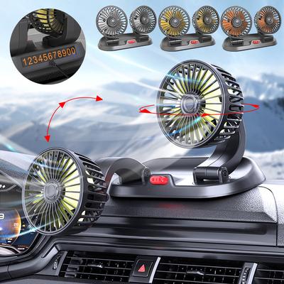 Car Accessories - 5V 12V 24V Car Fan Cooling Car Fan Dual Head Usb Car Fan 2 Speeds Adjustable Auto Cooler Air Fan Car Accessories Wind Regulation