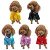 PU Dog Hooded Raincoat Towable Small Dog Clothes Stylish Dog Rain Cloak  Puppy