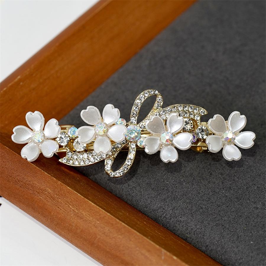 1Pcs Elegant Crystal Leaf Spring Hairpin For Women Fashion Rhinestone Back Head Hair Clip Hair Accessories Jewelry Headwear New