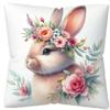 Easter Decoration Pillow Cover Home Farmhouse Decoration Gift Rabbit Flower Print Pillowcase Sofa Cushion Cover Short Plush Mate
