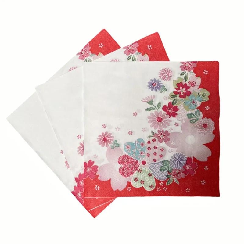 20ks/Pac 33*33cm 2-vrstvové jednorázové párty obrúsky s kvetinovým vzorom