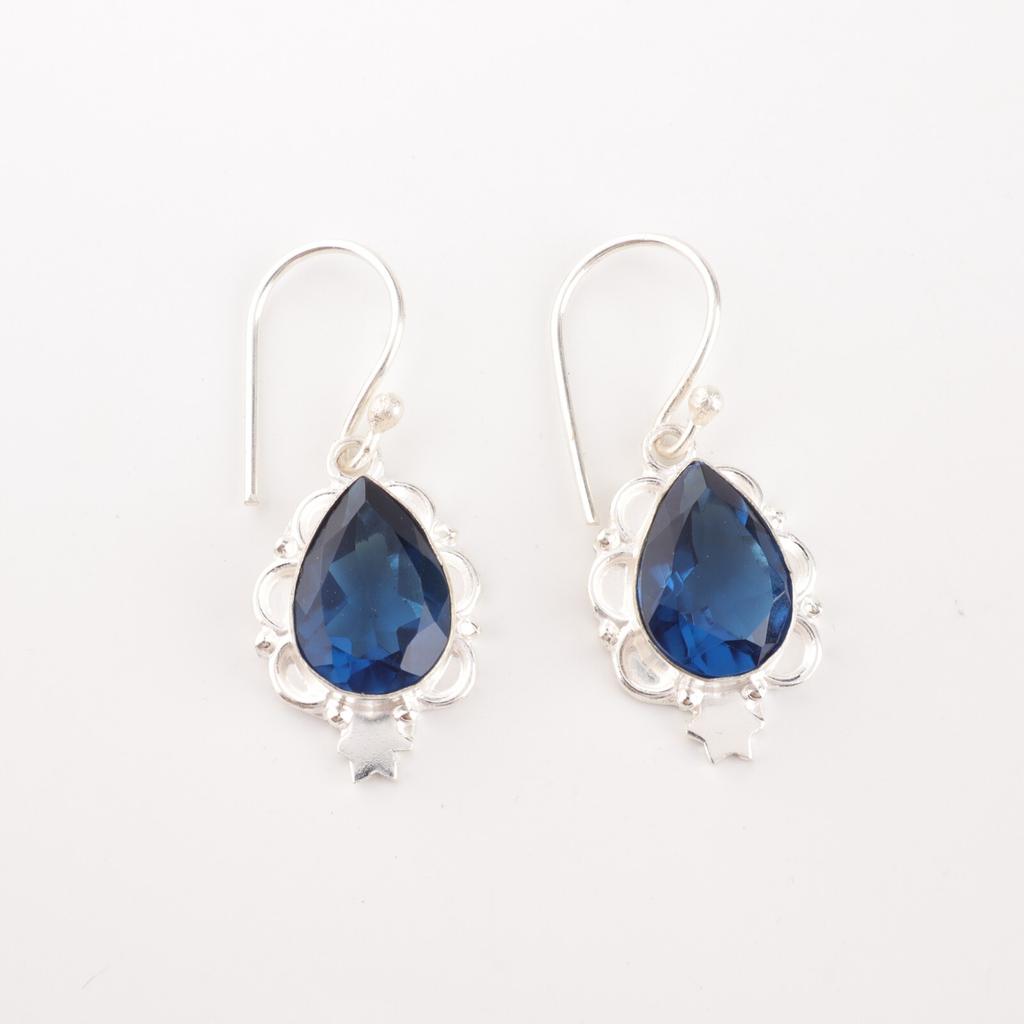 London Blue Topaz Gemstone 925 Sterling Silver Earrings Jewelry Gift For Her EE-163-10