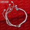 925 Sterling Silber Schlangenkette Herz Anhänger Armband Mode Hochzeit Schmuck