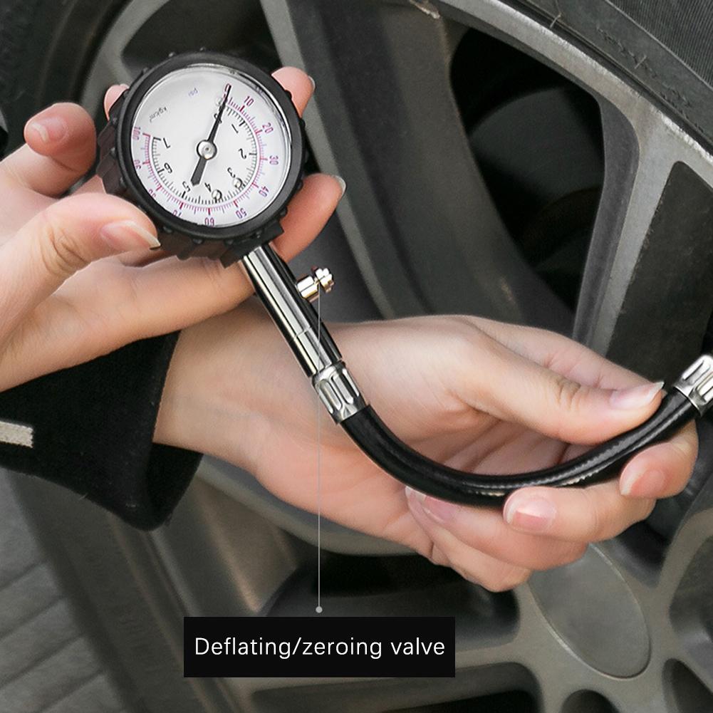 Tire Pressure Gauge Meter Tester,Car Tyre Pressure Gauge Long Hose Tire Meter Detector For Car Motorcycle Monitoring System