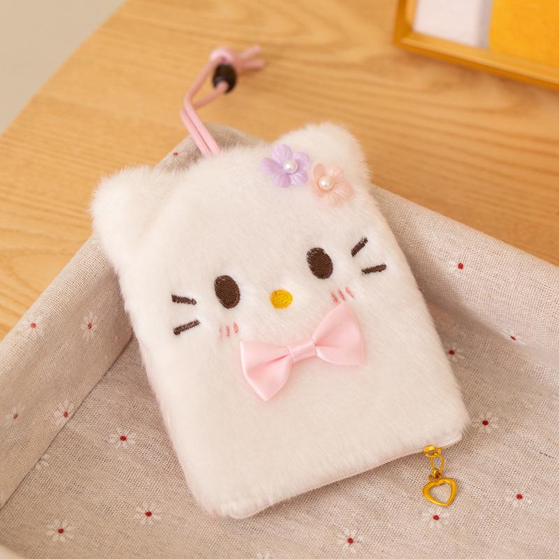 Cute Cartoon Plush Multi-functional Keychain, Card Holder, Coin Purse, and Earphone Case 13x10 cm