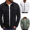Men's Winter Button Color Vintage Denim Jacket Tops Blouse Coat