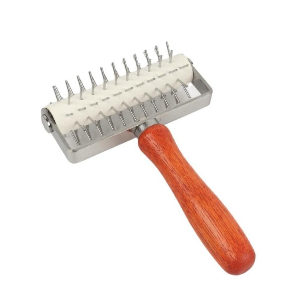 Mirror Polish Dough Docker Wooden Handle Pizza Dough Roller Practical Baking Tool Bread Baking