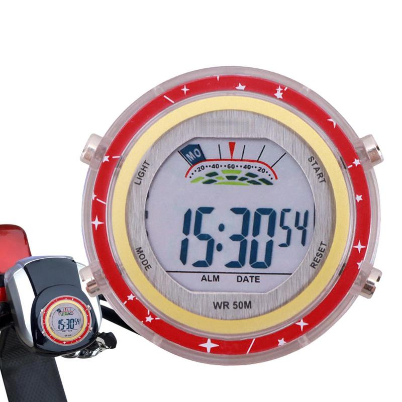 Orologio per Moto Impermeabile Orologio da Manubrio con Quadrante Luminoso A Incollaggio Supporto per Moto Orologi Digitali Orologi da Moto