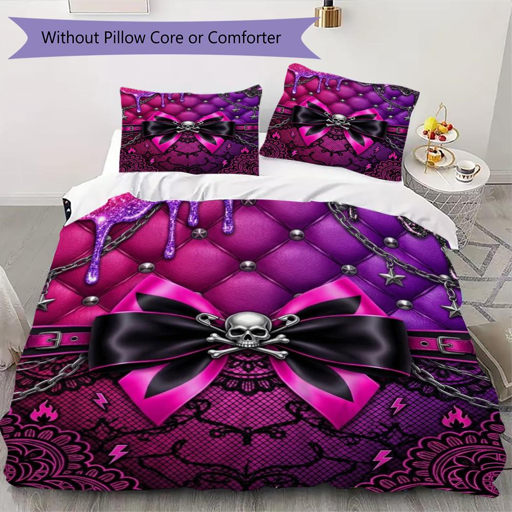 

Gorgeous Bow Pattern Bedding uilt Set uilt Cover Pillowcase Home Decoration Birthday Gift (1 * duvet cover + 2 * pillowcase without core)43 135x200cm