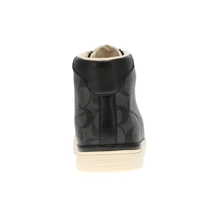 COACH Clip Canvas High top Stylish Skateboarding Shoes Men's Black G5385-CQBK