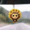 Stylish Acrylic Flat Lion Ornament Unique Cartoon Car Decor Charming Keyring Accessory
