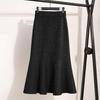 Elegant Blue High-Waisted Mermaid Skirt – No-Pill, Hip-Hugging Design with Stylish Zipper